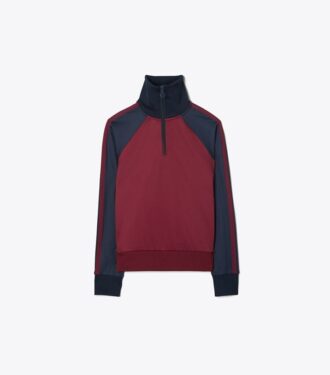 Färgblockerad pullover med halv dragkedja