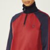Färgblockerad pullover med halv dragkedja Färgblockerad pullover med halv dragkedja