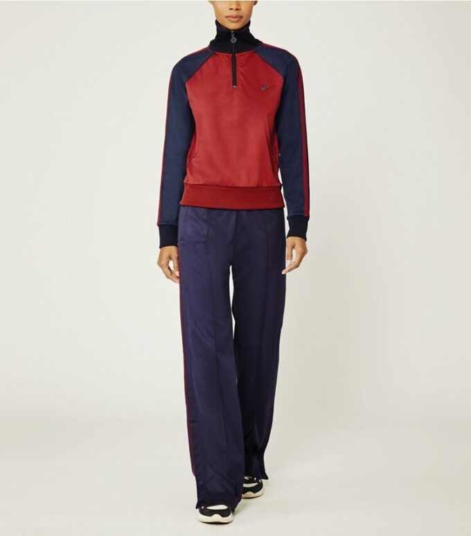 Färgblockerad pullover med halv dragkedja Färgblockerad pullover med halv dragkedja