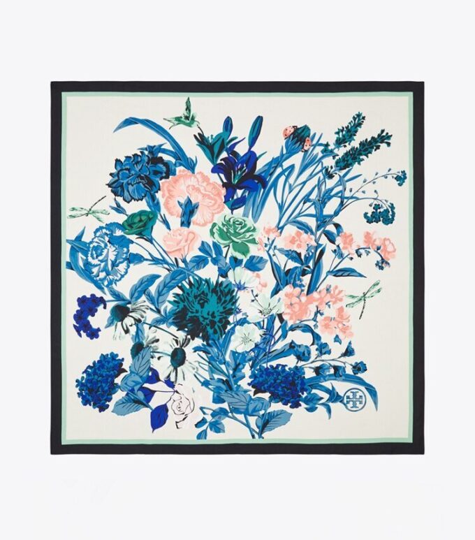 Gem Bouquet Silk Square Scarf Gem Bouquet Silk Square Scarf