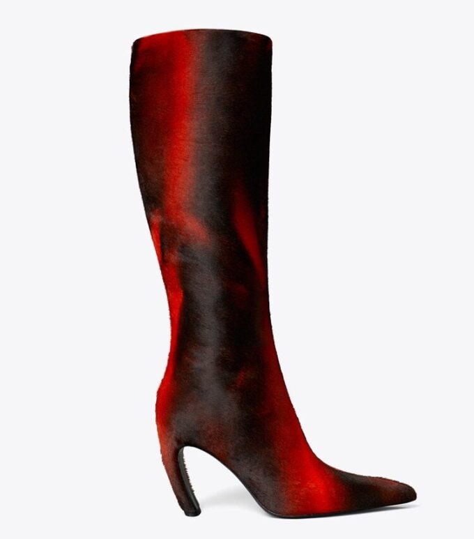 Höga boots med tryck i kalvskinn Höga boots med tryck i kalvskinn