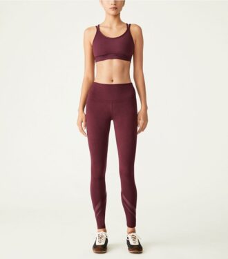 Högmidjade kompressionsleggings med sidfickor och chevronmönster Högmidjade kompressionsleggings med sidfickor och chevronmönster