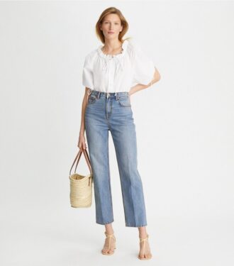 Högmidjade raka jeans