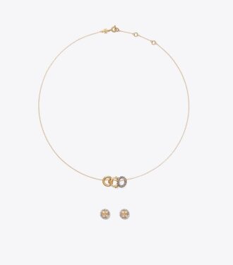Icon Pavé halsband och örhängen i set