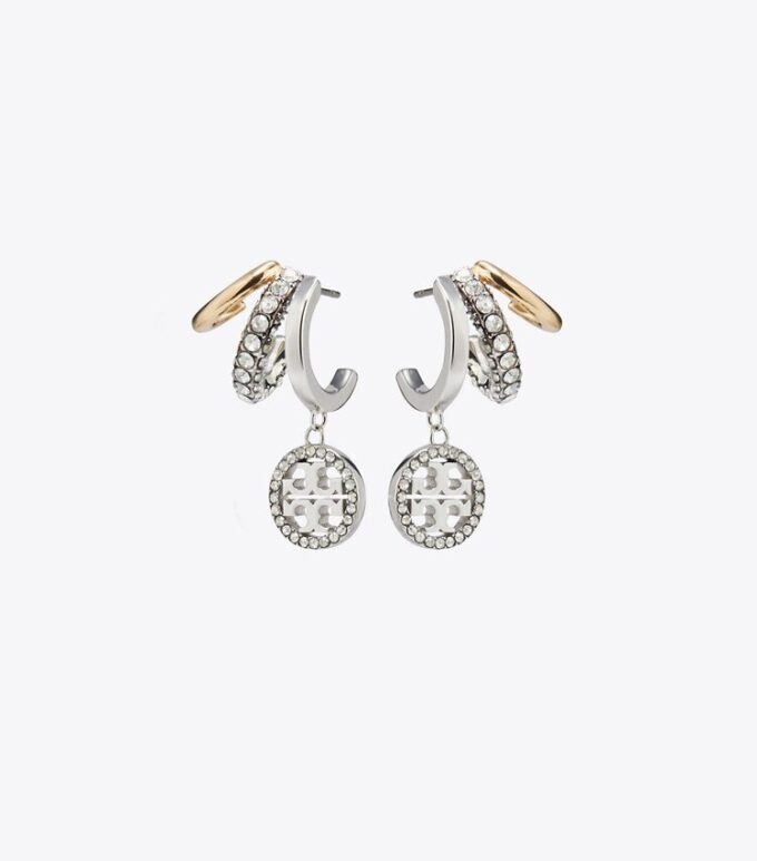 Icon Pavé Triple Hoop örhängen