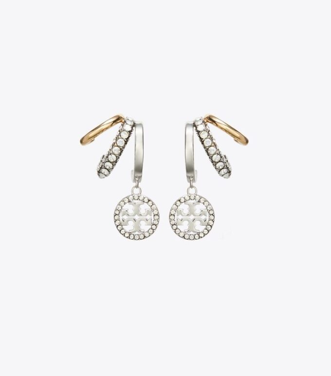Icon Pavé Triple Hoop örhängen