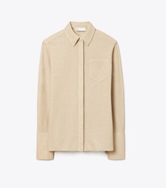 Jacquard-top med manschetter