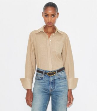 Jacquard-top med manschetter