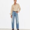Jacquard-top med manschetter Jacquard-top med manschetter