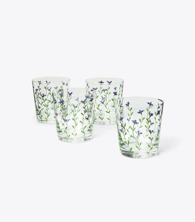 Jolie Fleur Double Old Fashioned Glass, set om 4