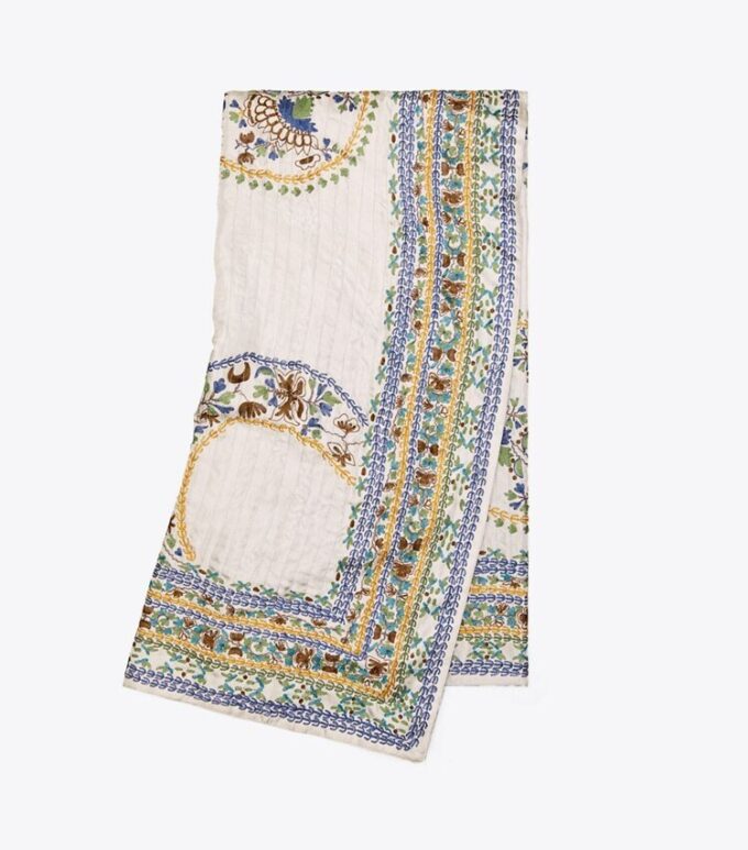 Keramisk platta Broderad överdimensionerad fyrkantig scarf Keramisk platta Broderad överdimensionerad fyrkantig scarf
