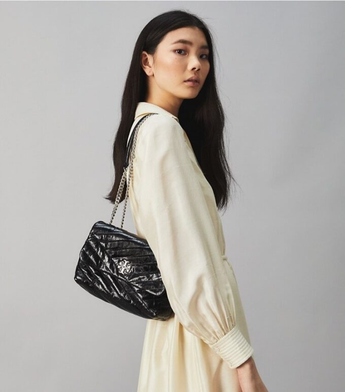 Kira Chevron Textured Small Convertible Shoulder Bag