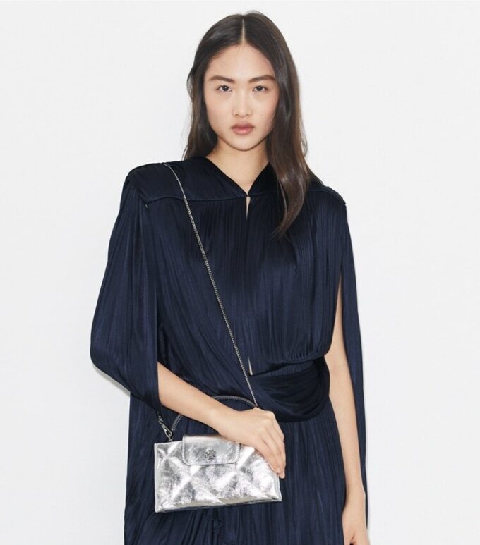 Kira Diamond Quilt Metallic Top-Handle Bag Kira Diamond Quilt Metallic Top-Handle Bag