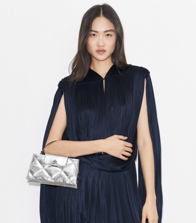 Kira Diamond Quilt Metallic Top-Handle Bag Kira Diamond Quilt Metallic Top-Handle Bag