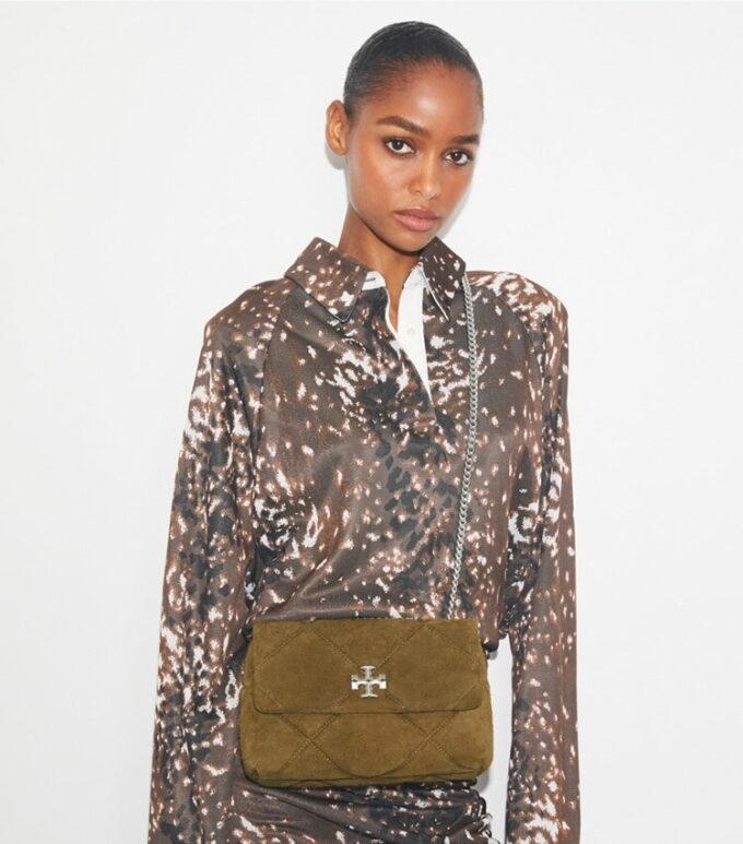 Kira Diamond Quilt Suede Shoulder Bag Kira Diamond Quilt Suede Shoulder Bag