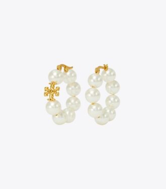 Kira Pearl Hoop Earrings