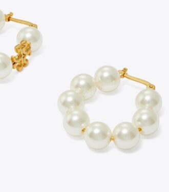 Kira Pearl Hoop Earrings