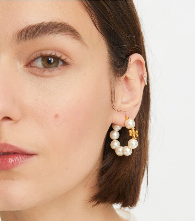 Kira Pearl Hoop Earrings Kira Pearl Hoop Earrings