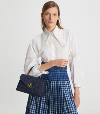 Kira Quilted Denim Small Satchel
