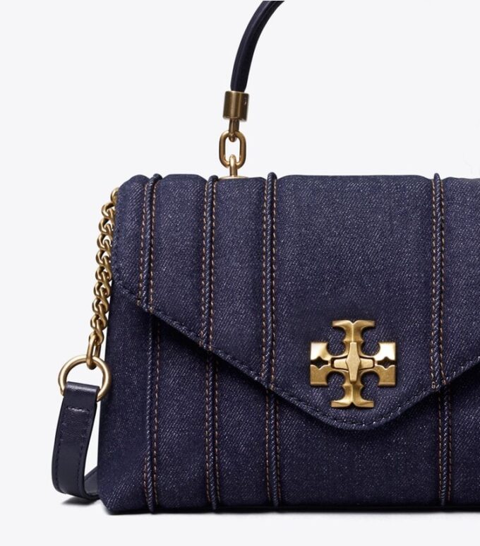 Kira Quilted Denim Small Satchel Kira Quilted Denim Small Satchel