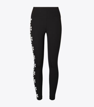 Kompressionsleggings med reflekterande logotyp, 7/8 längd