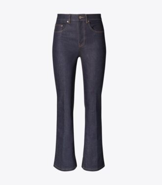 Korta flare-jeans