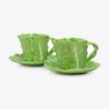 Lettuce Ware kopp och fat, set om 2 Lettuce Ware kopp och fat, set om 2