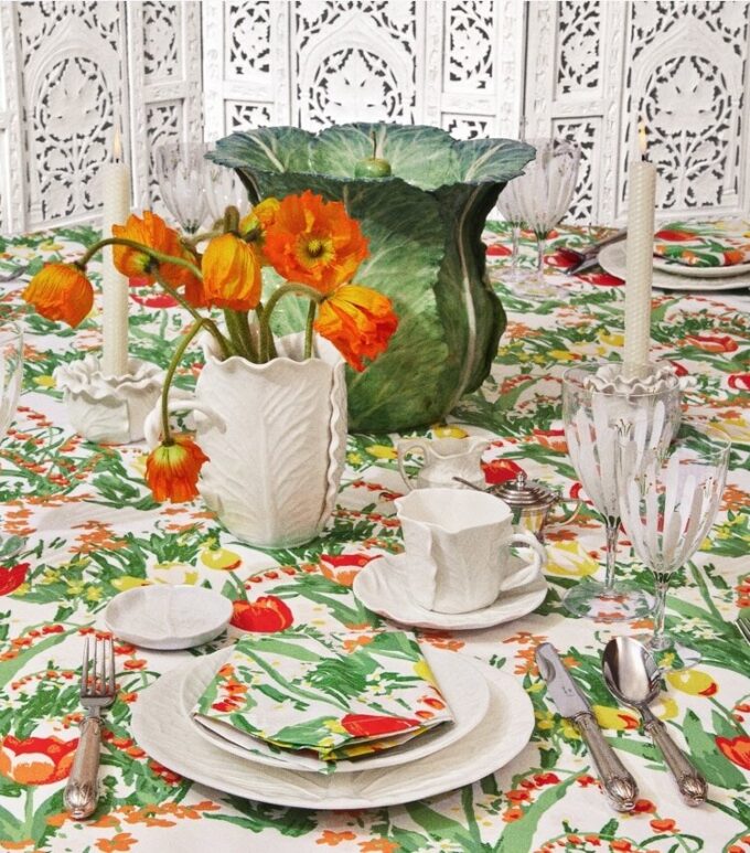 Lettuce Ware kopp och fat, set om 2 Lettuce Ware kopp och fat, set om 2