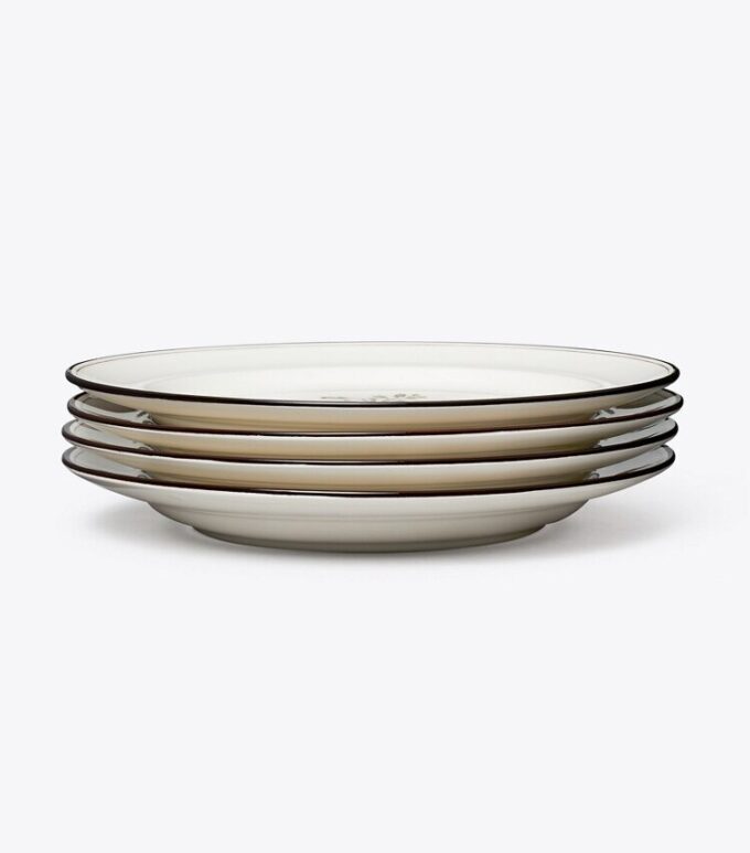 Lila blommiga salladstallrikar, set om 4 Lila blommiga salladstallrikar, set om 4