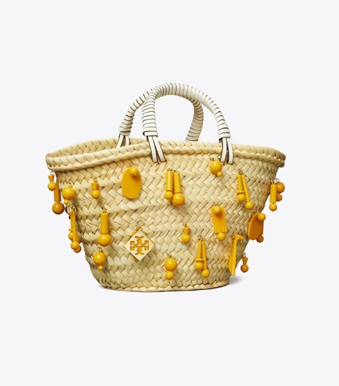 Liten broderad raffia-väska Liten broderad raffia-väska