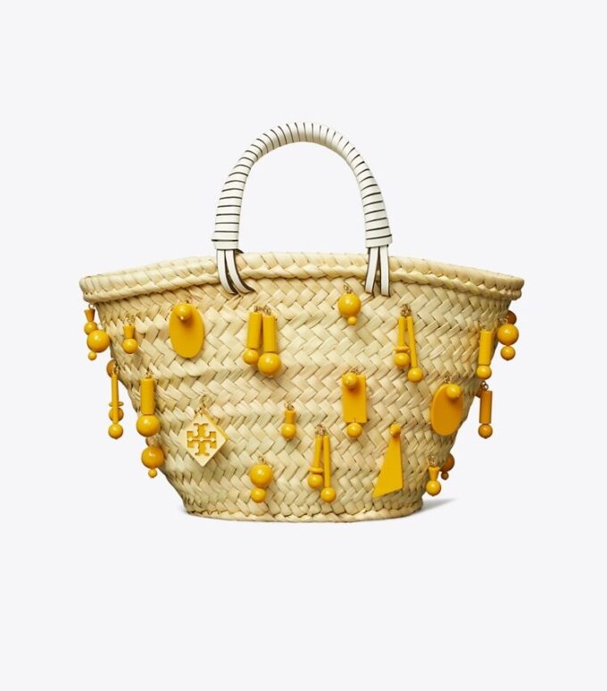 Liten broderad raffia-väska Liten broderad raffia-väska