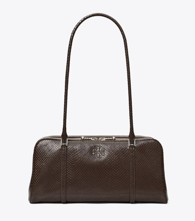 Liten satchel med Marshmallow-prägling Liten satchel med Marshmallow-prägling