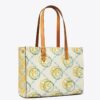 Liten T Monogram kontrastpräglad tote