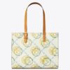 Liten T Monogram kontrastpräglad tote