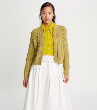 Marmorerad cardigan med rund hals