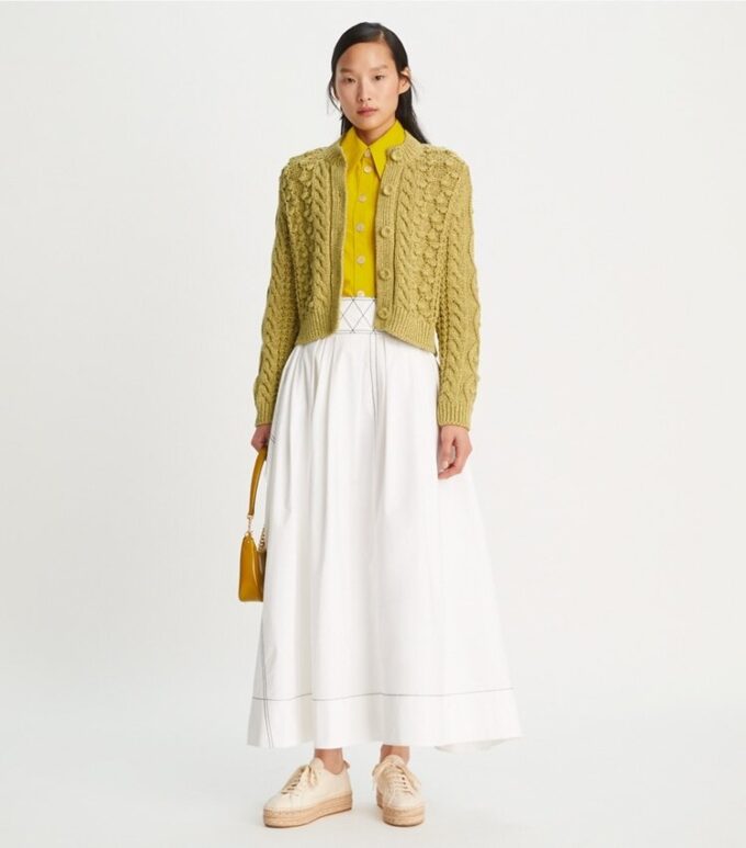 Marmorerad cardigan med rund hals Marmorerad cardigan med rund hals