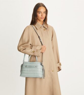 Mercer Croc-Embossed Satchel