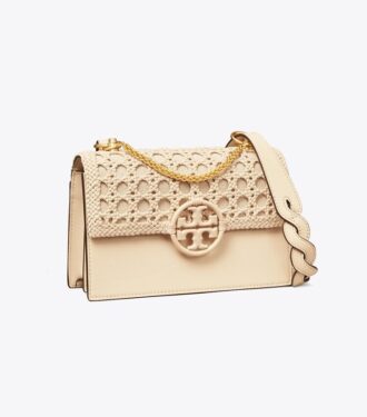 Miller Basket-Weave liten axelväska med lock