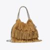 Mini Fleming Hobo-väska i mocka med fransar