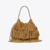 Mini Fleming Hobo-väska i mocka med fransar