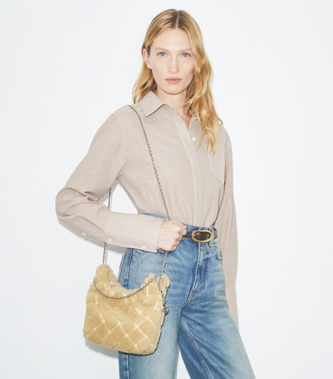Mini Fleming Shearling Hobo Bag Mini Fleming Shearling Hobo Bag