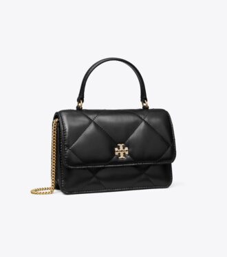 Mini Kira Diamond Quilt Pavé Logo Top-Handle Crossbody Mini Kira Diamond Quilt Pavé Logo Top-Handle Crossbody