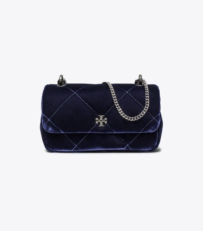 Mini Kira Diamond Quilt Velvet Pavé Flap Bag Mini Kira Diamond Quilt Velvet Pavé Flap Bag