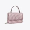 Mini Kira Moto Quilt Metallic Top-Handle Crossbody