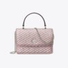 Mini Kira Moto Quilt Metallic Top-Handle Crossbody