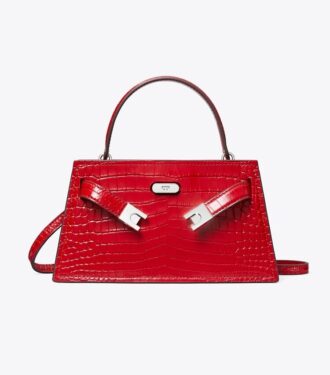 Mini Lee Radziwill Croc-Embossed Top-Handle Bag