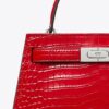 Mini Lee Radziwill Croc-Embossed Top-Handle Bag