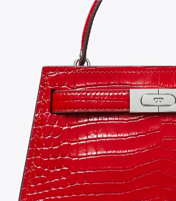 Mini Lee Radziwill Croc-Embossed Top-Handle Bag
