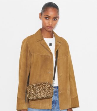 Mini Miller crossbody-väska med leopardmönster