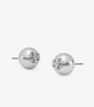Moondance Pearl And Pavé Stud Earrings Moondance Pearl And Pavé Stud Earrings